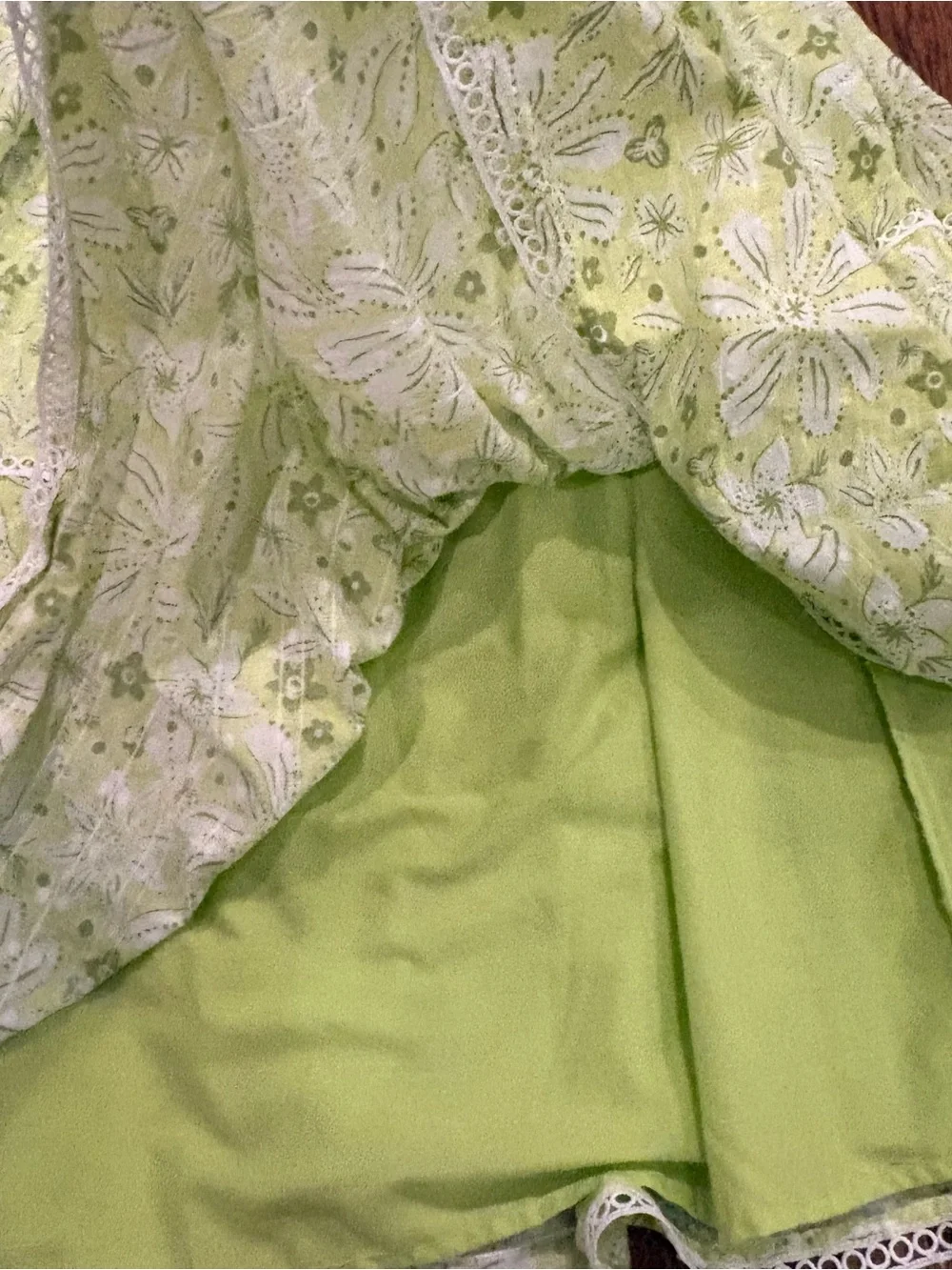 Joie Lime Green and White Floral Tiered Sundress